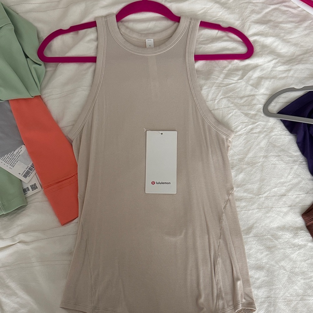 lululemon athletica Beige natural ivory hold tight Tank Top